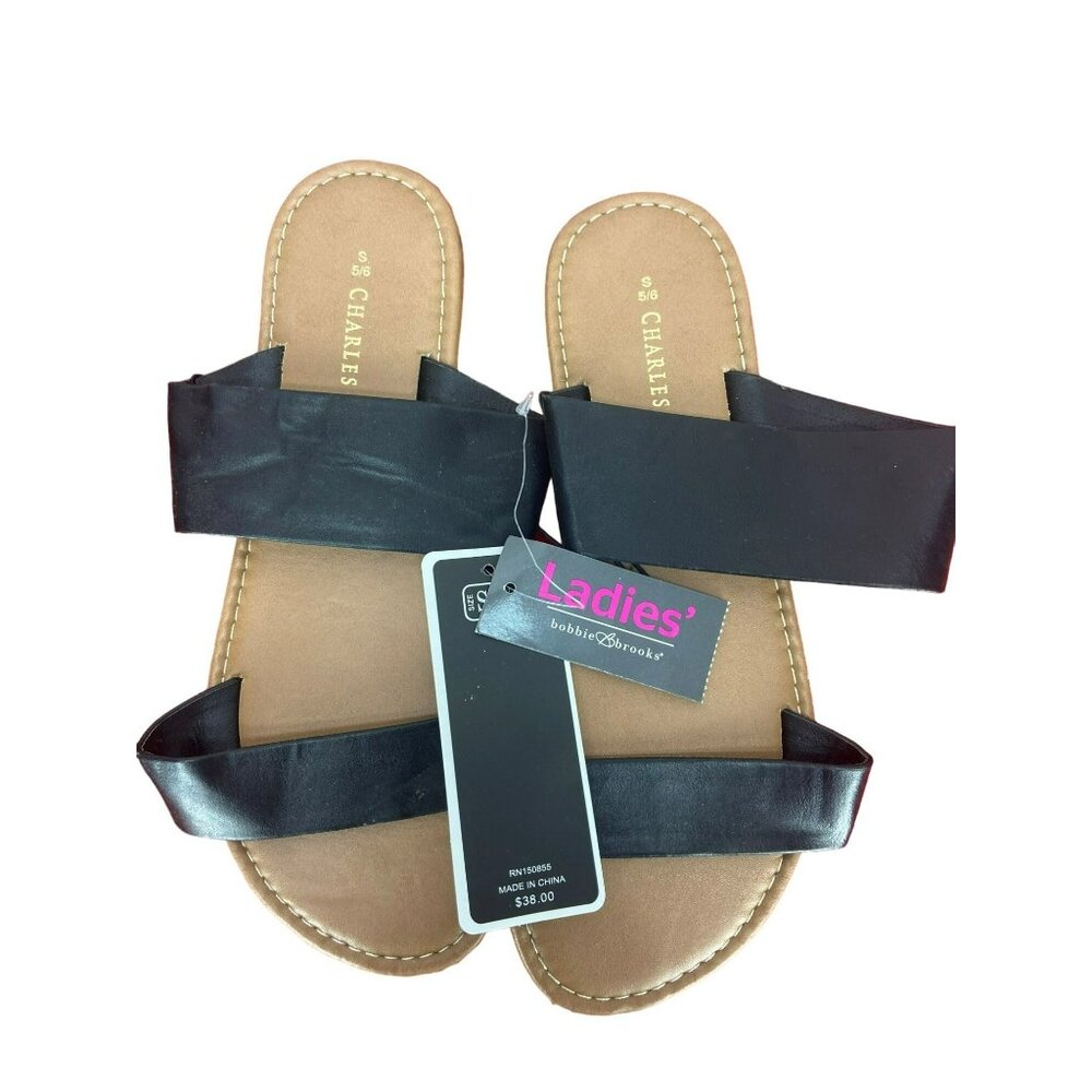 Charles Albert Black Style Mara Women’s Slip On Sandals‎ size Large 9/10